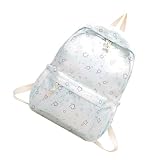 Élégant sac à dos imprimé étoiles d'inspiration coréenne combine un design spacieux et résistant à l'usure en nylon avec des bretelles rembourrées pour répartir uniformément le poids, réduisant ainsi la fatigue dorsale