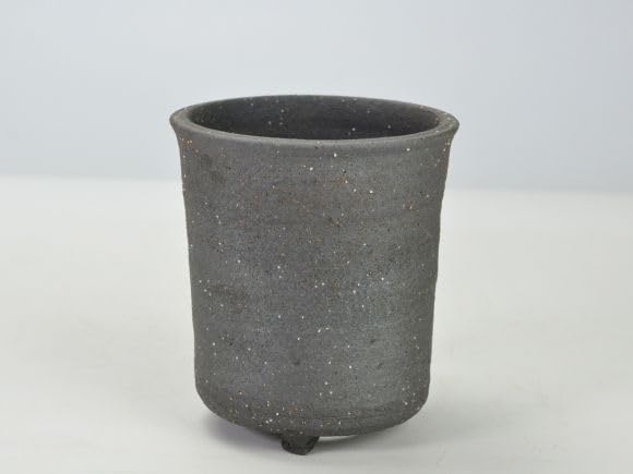 Amazon｜銀灰 寸胴足つき 4号 鉢幅約12cmX高さ約12cm 盆栽鉢 植木鉢 山