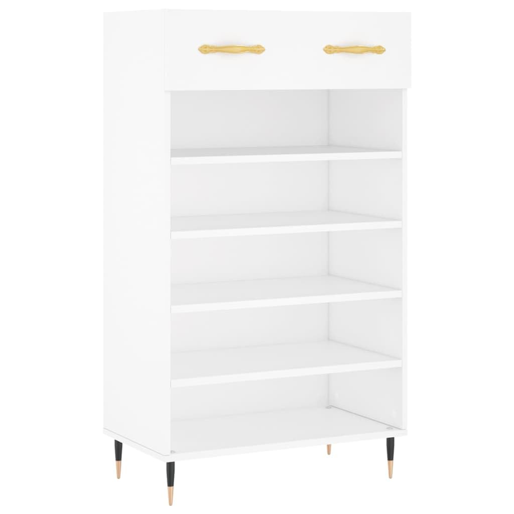 Armoire à Chaussures Blanc 60 x 35 x 105 cm Bois d'Ingénierie avec Tiroir