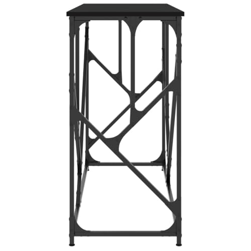 Mesa consola negra de madera y metal de 100x40x80 cm para el pasillo de casa 6
