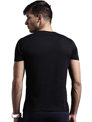 Image of LAZYCHUNKS Henley Neck Men's Cotton Half Plain Sleeves Slim Fit T-Shirt | Round Neck Men's Tshirt | Solid Colors | Summer Wear | - Multicolor
