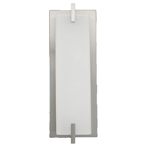 Image of Sunlite 81034 13.5-Inch Modern Brushed Nickel Wall Sconce Light Fixture, 15 Watts (60W=), 850 Lumens, 3000K Warm White, Dimmable, ETL Listed, for Hallways, Offices and Bedroom Use