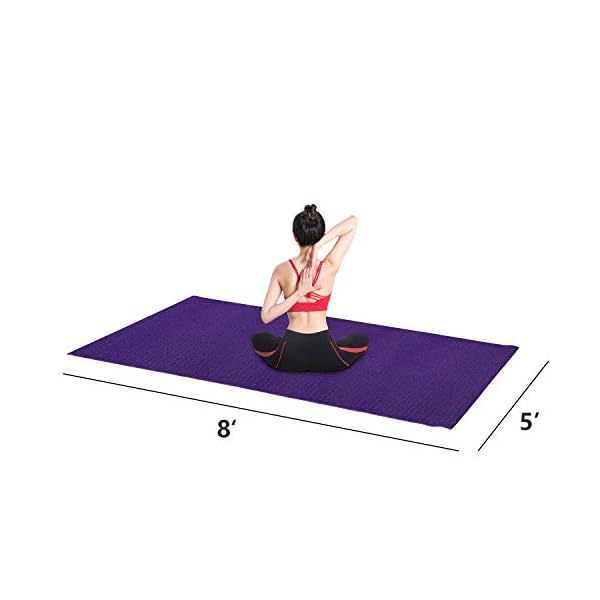 HYD-PARTS Large Exercise Mat for Home Gym Workout,Non-Slip Workout Mats for Home Gym Flooring Yoga Mat Durable Cardio Fitness Mat (Purple)