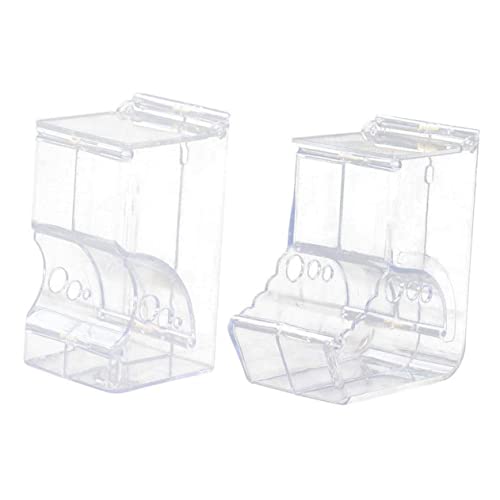 HOUDERCO 2 Pcs Hamster Food Dispenser Automatic Feeder with Easy Clean Design for Small Pets Convenient Self Dispensing System Fixed Installation for Hamster Cages