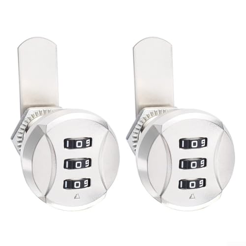 Confezione da 2 lucchetti in lega di zinco con sistema di password a 3 cifre per cassette postali, armadi, armadietti e cassetti, fornisce una sicurezza meccanica robusta e coerente (bianco)