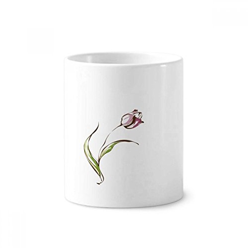 Porte-pinceau tulipe en céramique peinte à la main | Élégance artisanale 350ml