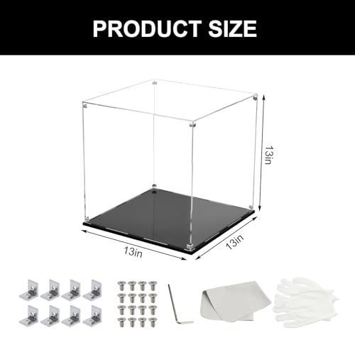 Image of 13 Inch Clear Self Assembly Acrylic Display Case