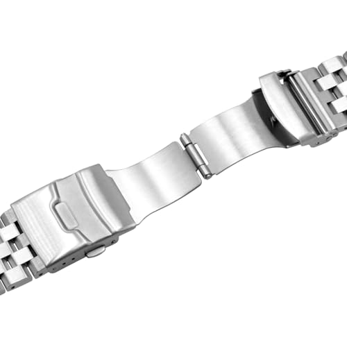 Image of Brushed Metal Watch Bands for Men Women Solid Stainless Steel Watch Band 18 /20 /22 /24 /26mm Watch Bracelet Strap Deployment Double Lock Deployment Buckle Black Silver Blue Gold