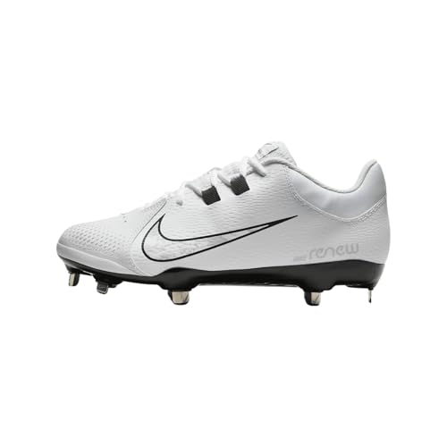 Nike Hyperdiamond 4 Pro Women's Softball Cleats (FZ0922-101, White/Black/Wolf Grey) Size 12