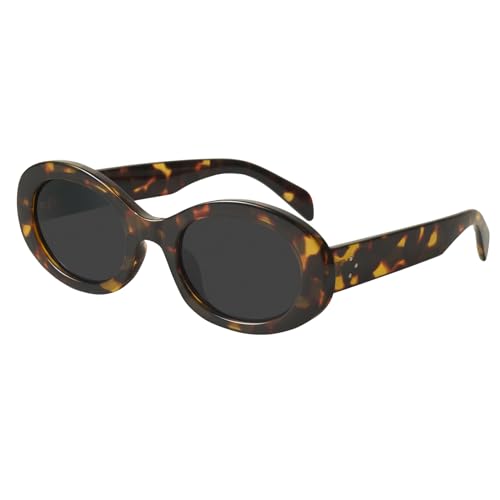 mosanana Oval Retro Trendy Sunglasses for Women 90s Style MS52371