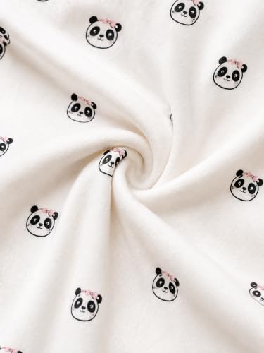 Image of TuddyBuddy Baby Cotton Wearable Quilted Sleeping Bag Blanket 1.5 Tog with 1 Way Zipper Closure | Ideal for Babies & Kids Hypoallergenic Fabrics | (Panda with Hair Bow - Off White, 12-18 Months)