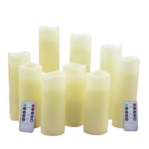 Bnidubro Velas LED, Velas Sin Llama con Mando A Distancia, Velas A Pilas para Decoración de Chimeneas de Iglesias y Bodas