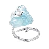 Ijksbehjf Anillos de mariposa con aguamarina ajustable, accesorio elegante para mujeres de moda, piedras preciosas ajustables, One Size, como se describe, como se describe