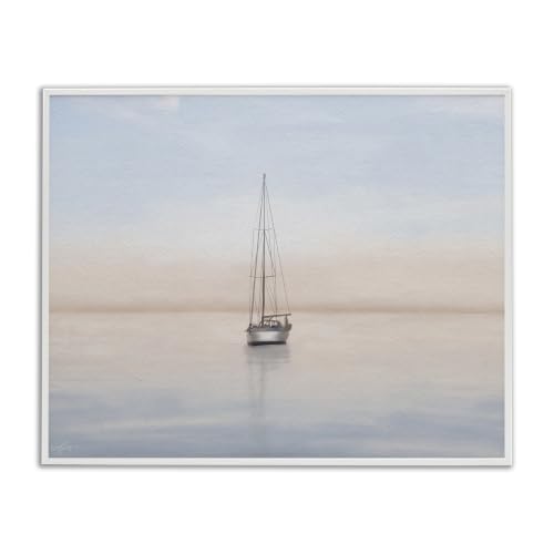 Tranquil Boat Sunset Reflection, 11 x 14 Inch Framed Giclée Print