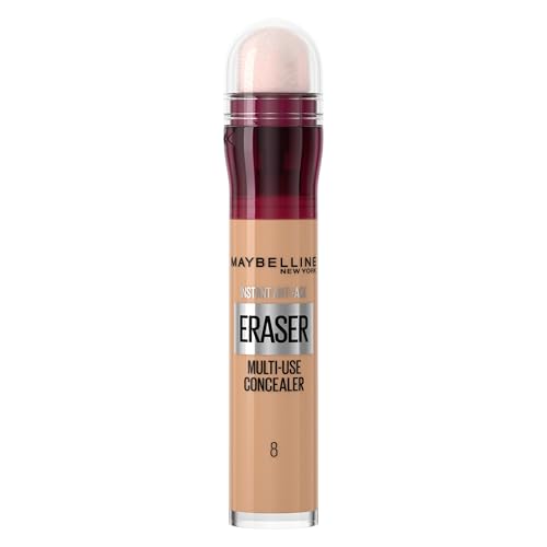 Maybelline Instant Anti-Age Eraser Eye Concealer for Face, Dark Circles, Blemish & Fine Lines Concealer, Full Coverage, Dermatologist Tested, Suitable for Sensitive Skin, Shade: 08 Buff