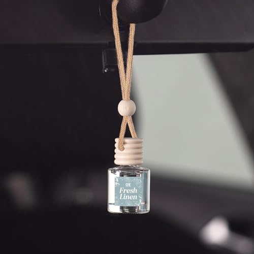 Image of C&E Craft Co Hanging Car Air Freshener Diffuser 2 Pack, Long Lasting Fragrance Oil Car Freshener, Glass Bottle Auto Air Freshener, Made in USA (Fresh Linen)