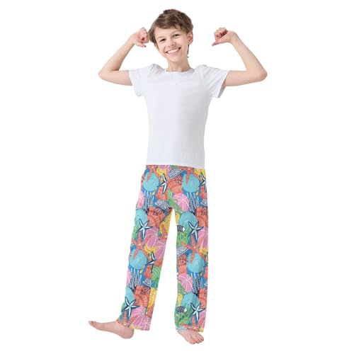 ZZKKO Jellyfish Shells Fish Starfish Boys Pants for Kids Jogger Pants with Pockets S-XL2
