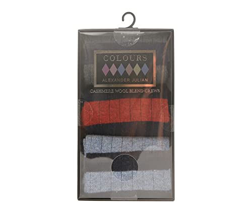 Men's Wool Cashmere Blend Crew Socks, Pack of 32