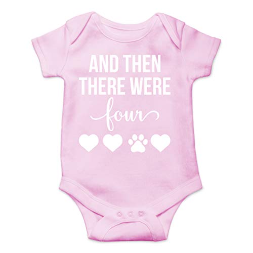 Image of AW Fashions And Then There Were Four Baby Bodysuit Cute Newborn Boy Outfit Funny Baby Romper Girl Clothes