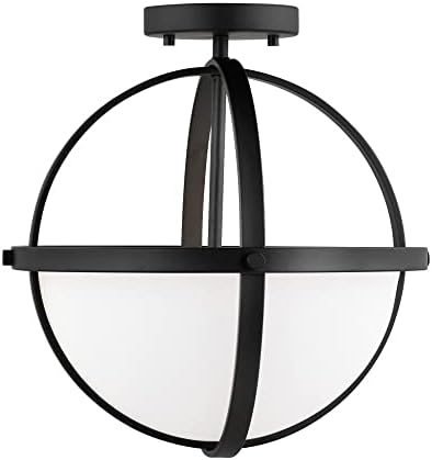 Generation Lighting 2-Light Alturas Contemporary Pendant Light Fixture Midnight Black 7724602-112 | Modern Ceiling Light Fixture for Home Decor| Hanging Lamp for Indoor Lighting or Outdoor Décor