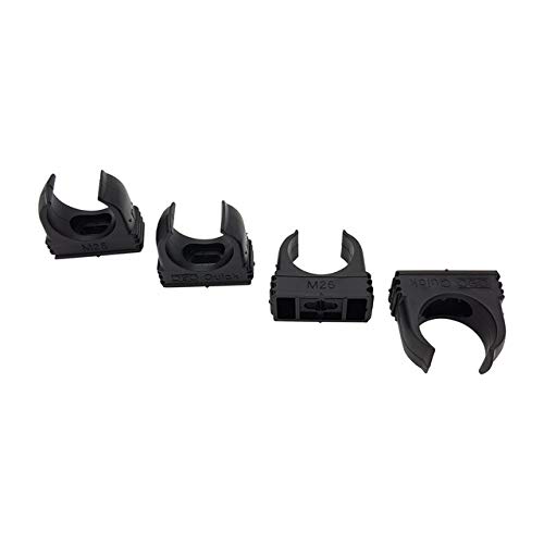 30 x OBO Bettermann M25 Quick Clamps, Clamps, Pipe Clamps, Stackable, Deep Black, 25 mm, Pack of 30 - Image 4