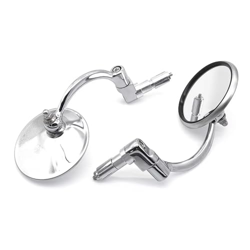 Espejos retrovisores universales de 22mm para manillar de moto cafe racer y scooter cromados 2