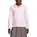 Lands' End Girls Long Sleeve Feminine Fit Interlock Polo Shirt Large Ice Pink