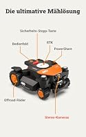 Worx Landroid Vision Cloud WR342E 4WD Mähroboter mit Cut-to-Zero, kabelloser Rasenmähroboter für bis zu 2 000 m², (KI-Hinderniserkennung, VSLAM + RTK-Cloud-Navigation, 84% Steigung) – Ansicht 9