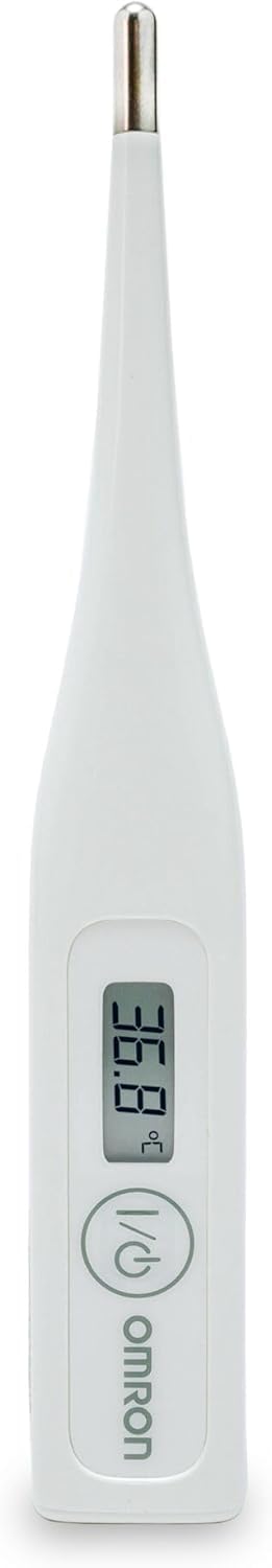 Thermomètre digital de fièvre OMRON Eco Temp Basic pour utilisation orale, axillaire et rectale Lecture précise, facile à nettoyer et résistant à l'eau Idéal pour les adultes, les enfants et les bébés