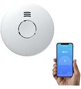 Ecoey WiFi Smoke Detector Alarm with Low Battery Warning, Photoelectric Fire Alarm for Home (Not ...