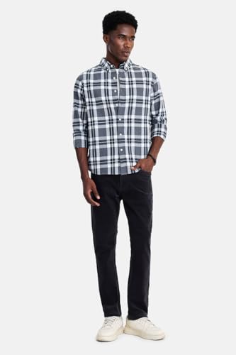 Image of SNITCH Men Casual Shirt | Regular Fit Full Sleeve Button-Down Collar Buffalo Check Pattern | Premium Cotton Blend & Breathable Fabric Outings
