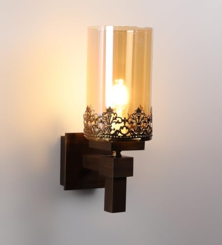 Image of ELIANTE by Jainsons Lights | Wooden Wood Wall Light -S- - Included Bulb | Multi Wood Wall Light | for Living Room, Bedroom, Hallway | E27 Holder | 3 Year Warranty