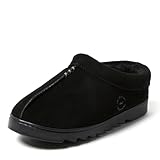 Dearfoams Zuecos Doreen de gamuza para mujer para interiores y exteriores, Negro -, 37 EU