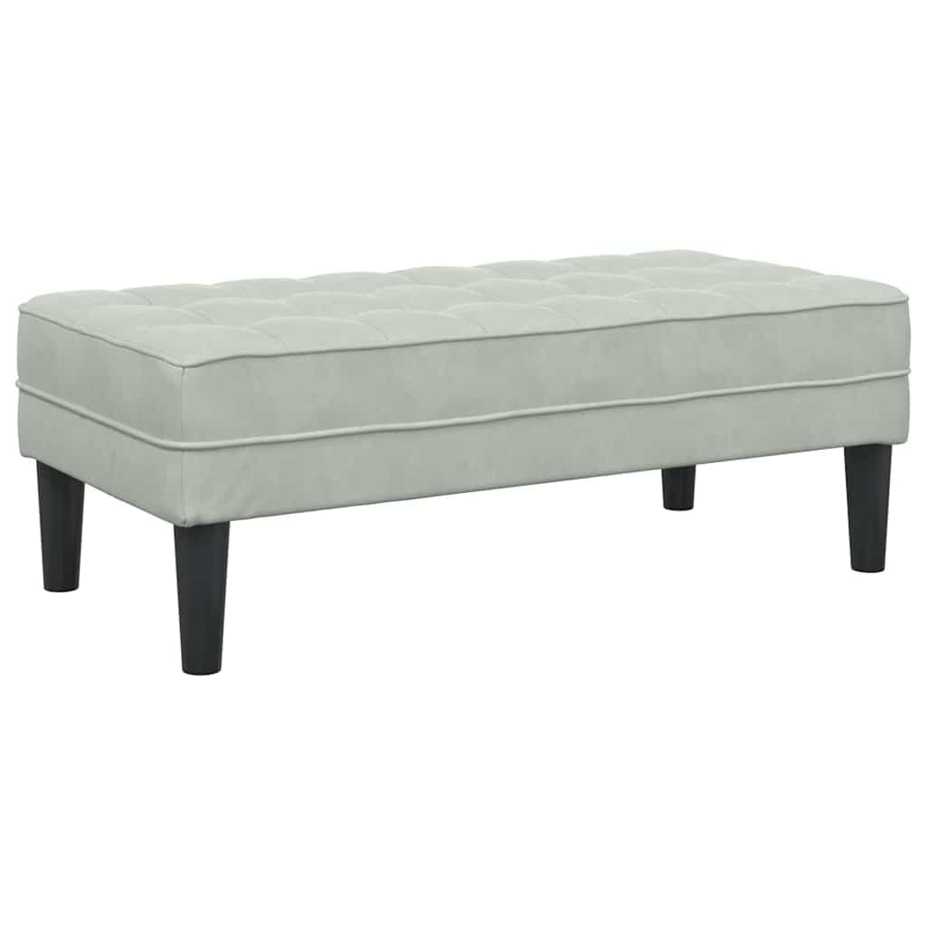 Sofa narożna z poduszką i taboretem, jasnoszara, poliester, drewniana rama, nowoczesny zestaw wypoczynkowy, sofa z miejscem do przechowywania, modułowa, 5 siedzeń, 173 x 131 x 67 cm