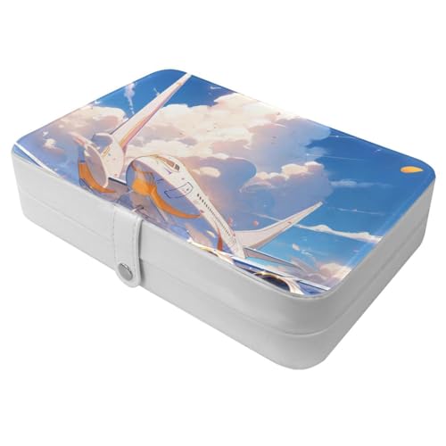 Boîte à bijoux de voyage pour bagues et colliers avec support compact orange - 2
