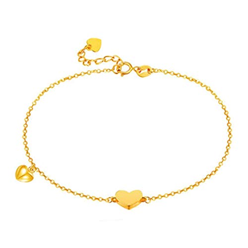 Bracelet chaîne en Or Jaune 18 carats, le bijou double cœur du quotidien