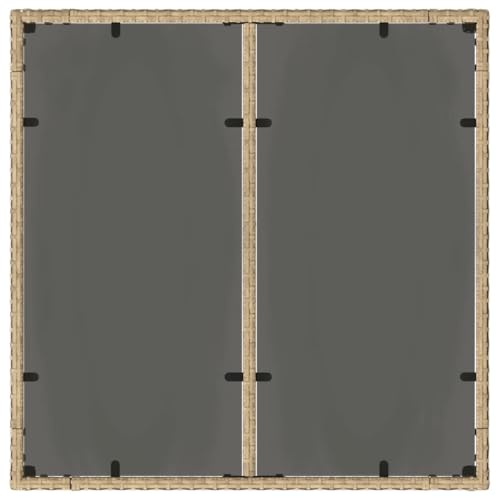 vidaXL Beige Poly Rattan Garden Dining Table Set - 5-Piece Weather-Resistant Patio Furniture with Tempered Glass Top for Outdoor, Balcony and Terrace - Image 8