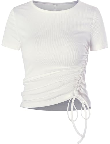 Athletic Tops for Women Short Sleeve,Workout Crop Top Fitted Yoga