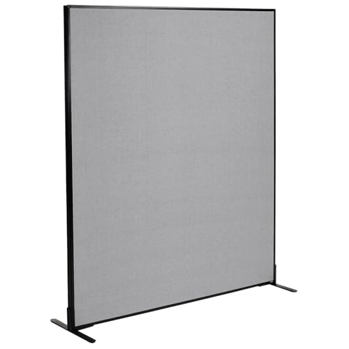 Global Industrial Freestanding Office Partition Panel, 60.25 Inch W x 72 Inch H, Gray, 1 Piece, Designed for Office Space Efficiency and Productivity