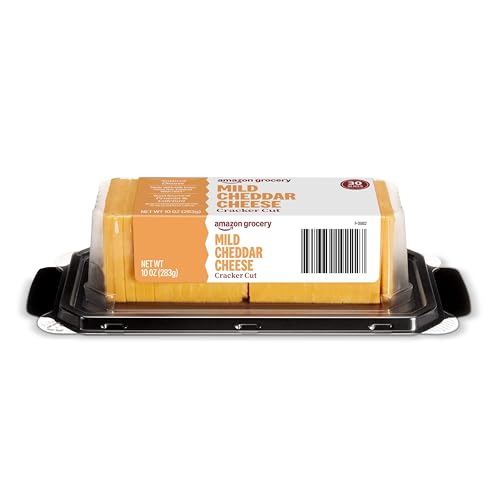 Amazon Grocery, Mild Cheddar Cheese, Cracker Cut, 10 Oz (Previously Happy Belly, Packaging May Vary)