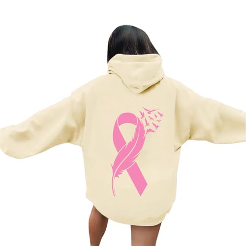 Sweat à capuche lettres imprimées pull oversize décontracté beige - 2