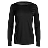 Polarmax Women's Single Layer Crewneck Midweight Relaxed Fit Base Layer - Black, X-Small