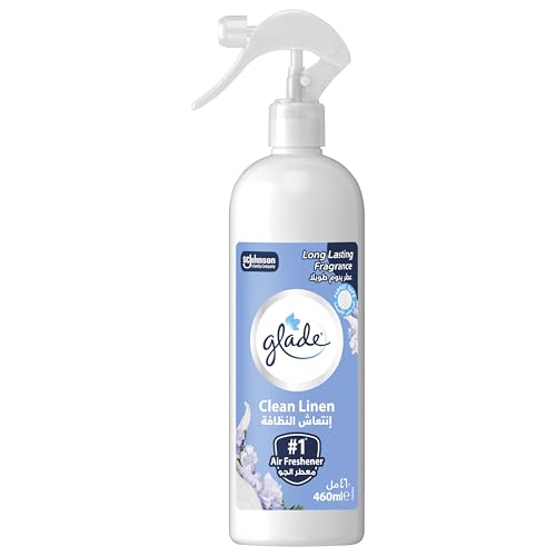 Glade Multispray Clean Linen Air Freshener Fabric & Room Spray Eliminates Unwanted Odours on Air & Fabric 460ml