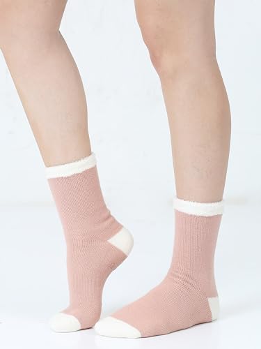 Image of Heat Logic Women's Thermal Socks, Hiking Warm Winter Thick Thermal Crew, Cozy, Cabin & Boot Socks, With & Without Grippers