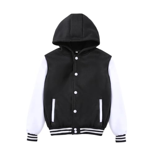 Kids Varsity Jacket Hoodies Boys Letter Print Baseball Jacket Sports Outerwear for Girls School Uniform2