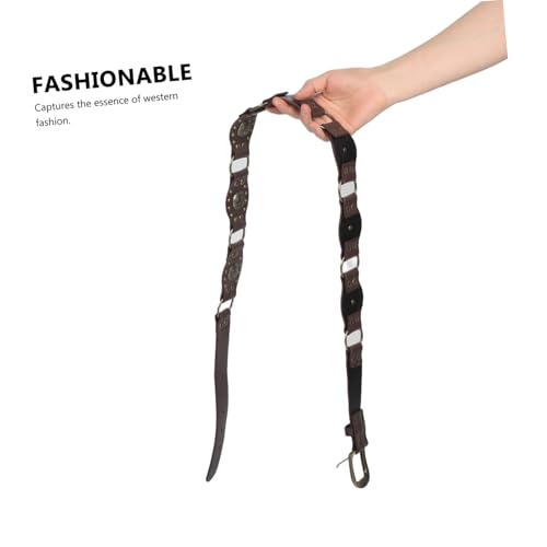 Vintage Patchwork Cowgirl Belt for Jeans Durable Comfortable Fits Various Waist for Any Occasion4