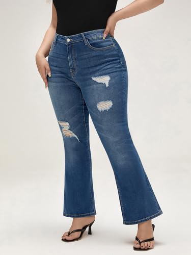 EMMIOL Stretchy Bootcut Jeans for Women High Waisted, Y2K Ripped Flare Jeans Boot Cut, Denim Pants Distressed Mid Rise Trendy2