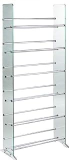 TransDeco Glass Multimedia CD/DVD Rack, Clear/Silver