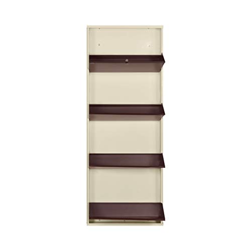 Image of Delite Kom 20 Inch Wide, 4 Shelf Metal Shoe Rack Wall Mounted for Home with Central Lock | Holds Upto 10 Shoes or 16 Slippers Pair 1 Year Warranty | (54 x 20 x 5 Inch, Ivory Coffee) DIY | Space Saving