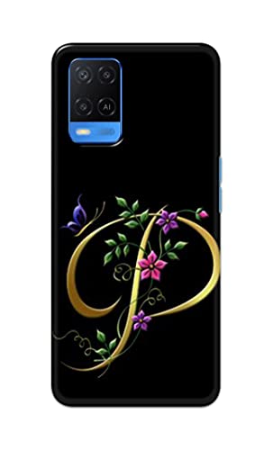 Image of Printed Hard Back Cover Case for Oppo A54 4G Back Cover (Alphabet P) -1803